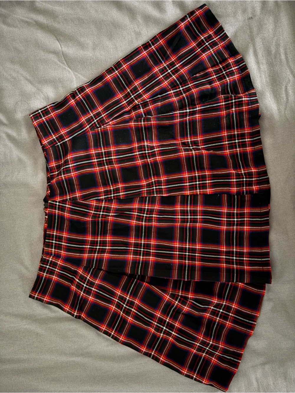 Urban Renewal Vintage Inspired Red Black Plaid Pleated Skirt - Women Medium